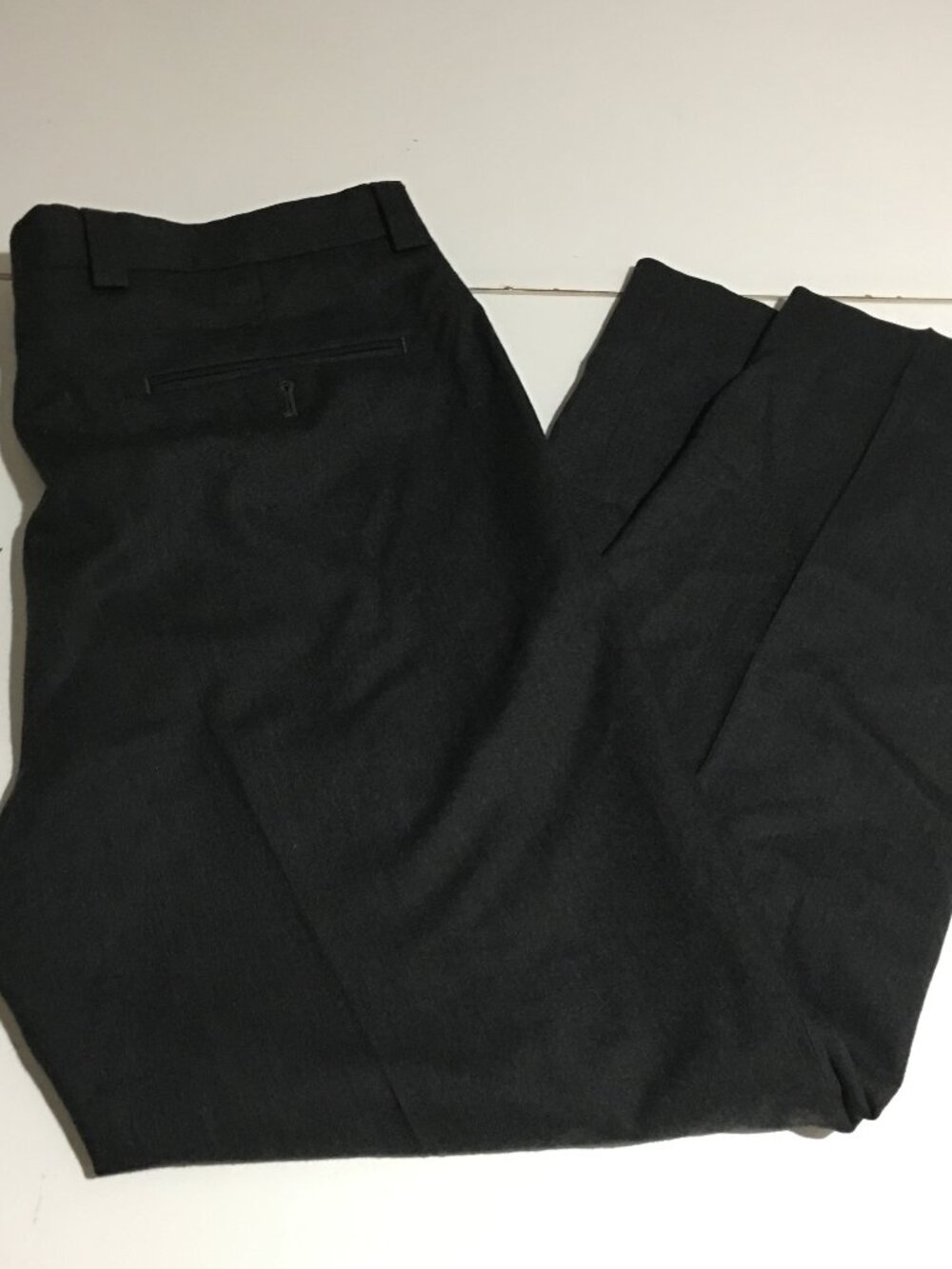 Lauren Ralph Lauren Mens Dress Pants Size 34x28 (Tag 34x32) Black Wool Hemmed